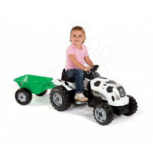 Smoby šlapací traktor pro děti Bull Kravička 33352 bílo-černý