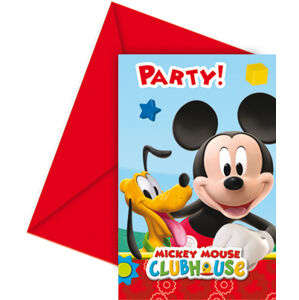 Pozvánky a obálky Mickey Mouse 6ks