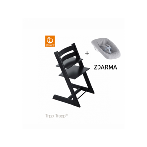 Stokke Židlička Tripp Trapp®  - Black + novorozenecký set ZDARMA