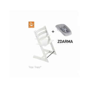 Stokke Židlička Tripp Trapp® - White + novorozenecký set ZDARMA