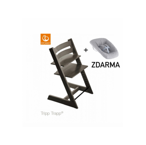 Stokke Židlička Tripp Trapp® - Hazy Grey + novorozenecký set ZDARMA
