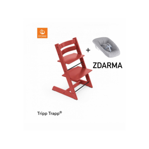 Stokke Židlička Tripp Trapp® - Warm Red + novorozenecký set ZDARMA