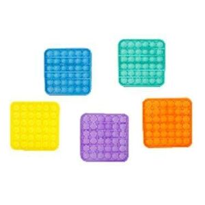 TEDDIES Bubble pops - Praskající bubliny silikon antistresová spol. hra 5 barev čtverec 12,5x12,5cm