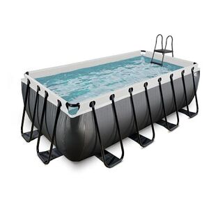 EXIT Frame Pool 4x2x1.22m (12v Cartridge filter) – Black-Leather Style
