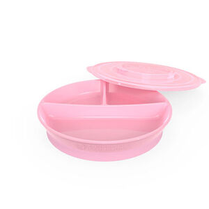 Twistshake Dělený talíř 6+m Pastelově růžová