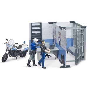 Policejní stanice, motocykl, figurky