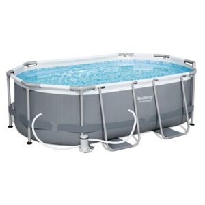 Nadzemní bazén Power Steel Oval šedý, kartušová filtrace, 3,05m x 2,00m x 84cm