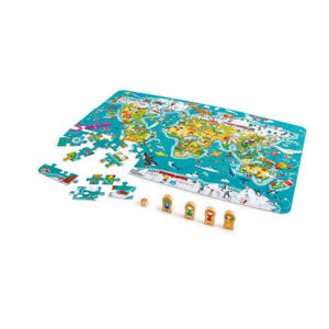 Hape Dětské puzzle - Mapa světa 2 v 1