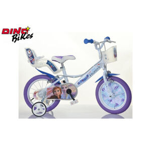 WI012700 Dino Bikes Dětské kolo se sedačkou pro panenku a košíkem Frozen 2 16´´ - poškozený obal