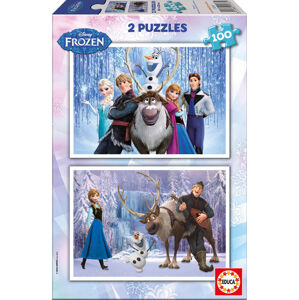 Puzzle pro děti Frozen - Ledové království Educa 2x100 dílků 15767 barevné