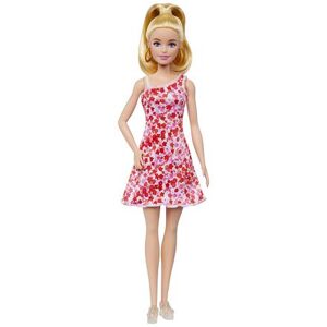 Mattel Barbie MODELKA - RŮŽOVÉ KVĚTINOVÉ ŠATY