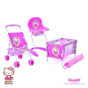 Set Hello Kitty - kočárek, postýlka a židlička