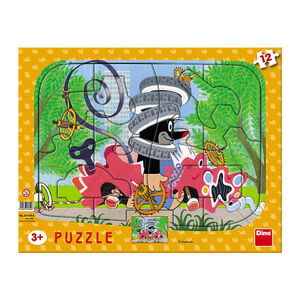 Dino puzzle Krtek opravář 12 dílků deskové