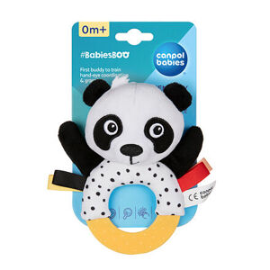 Senzorická hračka PANDA s kousátkem a chrastítkem BabiesBoo