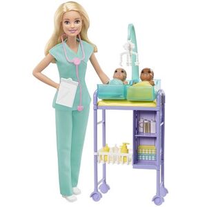 Mattel Barbie POVOLÁNÍ HERNÍ SET S PANENKOU - DOKTORKA V MODRÉM OBLEČKU