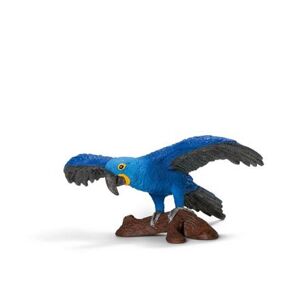 Schleich Zvířátko - papoušek modrý na větvi