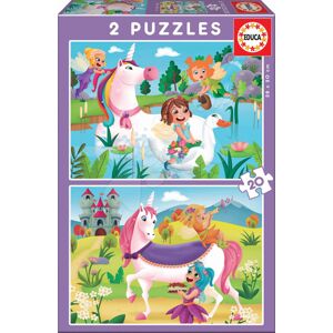 Dětské puzzle Jednorožec a Víla Educa 2 x 20 dílů od 4 let