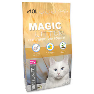 Kočkolit MAGIC LITTER Bentonite Ultra White Baby Powder 10 l