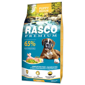 Granule RASCO Premium Puppy Medium kuře s rýží 15 kg