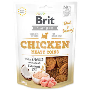 Snack BRIT Jerky Chicken with Insect Meaty Coins 80 g