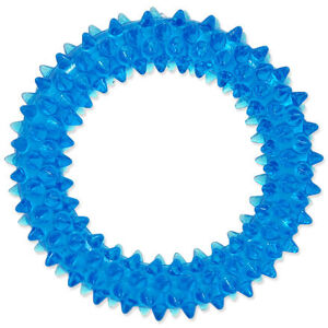 Hračka DOG FANTASY kroužek vroubkovaný modrý 7 cm 1 ks