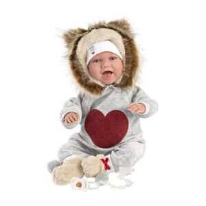 Llorens 74046 NEW BORN - realistická panenka miminko se zvuky a měkkým látkovým tělem - 42 cm