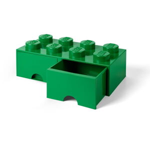 LEGO úložný box 8 s šuplíky - tmavě zelená