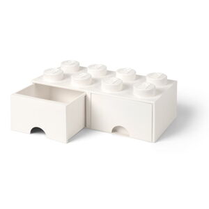 LEGO úložný box 8 s šuplíky - bílá