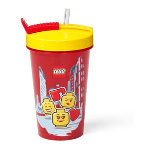 LEGO ICONIC Girl kelímek s brčkem - žlutá/červená
