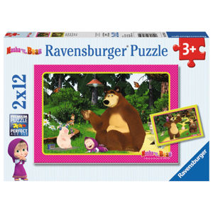 Ravensburger puzzle Máša a Medvěd 2x12 dílků