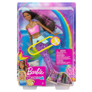 Mattel Barbie Svíticí mořská panna s pohyblivým ocasem Černoška