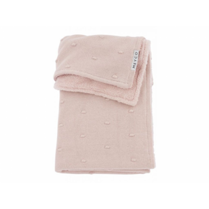 Meyco deka do kočárku/kolébky fleece Mini Knots 75x100 cm soft pink