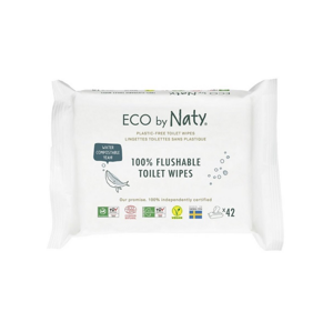 Naty ECO vlhčené splachovatelné ubrousky s funkcí toaletního papíru bez vůně  (42 ks)