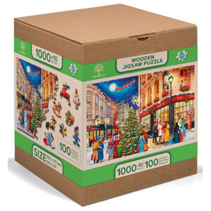 Wooden City Dřevěné puzzle XL,1010 dílků, Vánoční ulice XL