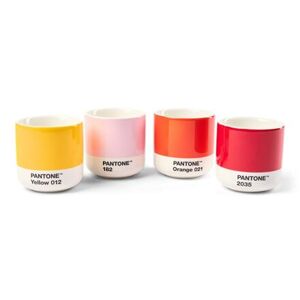 PANTONE Macchiato hrnek set 4ks - Yellow, Red, Orange, Light Pink