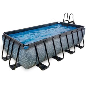 Bazén s pískovou filtrací Stone pool Exit Toys ocelová konstrukce 400*200*100 cm šedý od 6 let