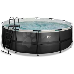 Bazén s filtrací Black Leather pool Exit Toys kruhový ocelová konstrukce 427*122 cm černý od 6 let