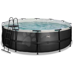 Bazén s filtrací Black Leather pool Exit Toys kulatý kovová konstrukce 450*122 cm černý od 6 let ET30221520