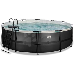 Bazén s filtrací Black Leather pool Exit Toys kruhový ocelová konstrukce 488*122 cm černý od 6 let