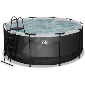 Bazén s pískovou filtrací Black Leather pool Exit Toys kruhový ocelová konstrukce 360*122 cm černý od 6 let