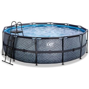 Bazén s pískovou filtrací Stone pool Exit Toys kruhový ocelová konstrukce 450*122 cm šedý od 6 let