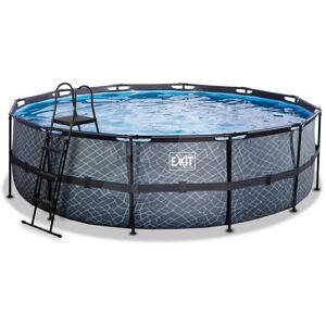 Bazén s pískovou filtrací Stone pool Exit Toys kruhový ocelová konstrukce 488*122 cm šedý od 6 let