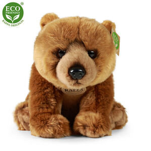 Rappa Plyšový medvěd Grizzly sedící 30 cm ECO-FRIENDLY