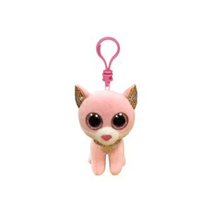 TY Beanie Boos FIONA, Clip 8,5 cm - růžová kočka