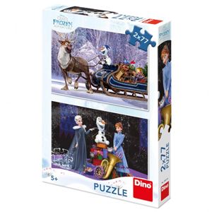 Dino puzzle Walt Disney Frozen: Vánoce 2x77 dílků