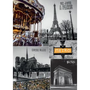 Dino puzzle Paříž - koláž 1000 dílků