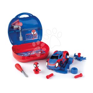 Kufřík s nářadím a autíčkem Spidey Box Spidey Marvel Smoby s figurkou a doplňky