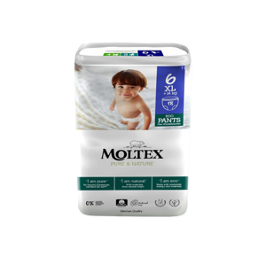 Moltex Pure & Nature Natahovací plenkové kalhotky XL +14 kg (18 ks)