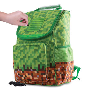 PIXIE CREW chlapecký Minecraft batoh zelená kostka s malým panelem