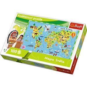 Trefl Vzdělávací puzzle Mapa Světa 100 dílků
